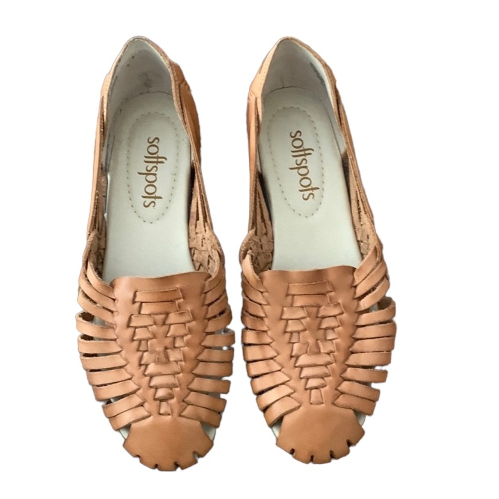Softspots Genuine Leather Caramel Huaraches Sz 8.5
